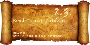 Kovásznai Zalán névjegykártya