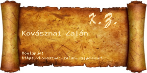 Kovásznai Zalán névjegykártya