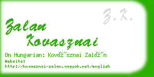 zalan kovasznai business card